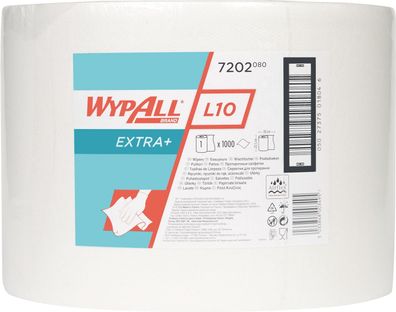 Putztuch WYPALL L10 EXTRA 7202 L380xB235ca. mm weiß 1-lagig, perforiert