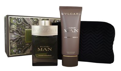 Bvlgari Man Wood Essence Eau de Parfum 100ml. & After Shave Balm 100ml. + Pouch