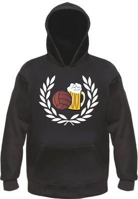 Lorbeerkranz Fussball Bier Kapuzensweatshirt - bedruckt - Hoodie Kapuzenpullover