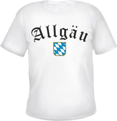 Allgäu Herren T-Shirt - Altdeutsch mit Bayern Wappen - Tee Shirt