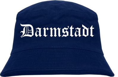 Darmstadt Fischerhut - Dunkelblau - Altdeutsch - bedruckt - Bucket Hat Anglerhut Hut
