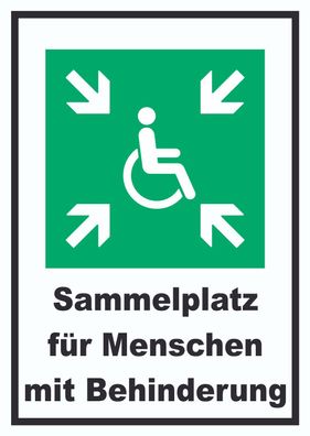 Sammelplatz für Menschen mit Behinderung Schild