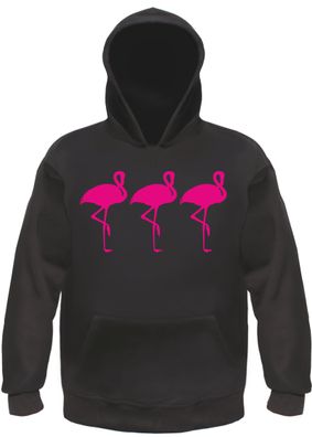 3 Flamingos Kapuzensweatshirt - bedruckt - Hoodie Kapuzenpullover
