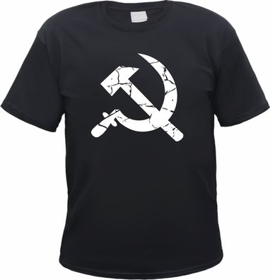 Hammer und Sichel Herren T-Shirt - Aufdruck s/ w - Tee Shirt
