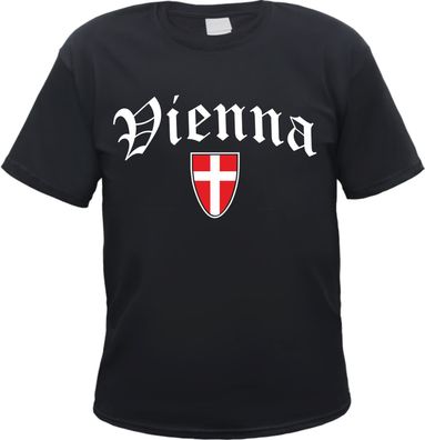 Vienna Herren T-Shirt - Altdeutsch mit Wappen - Tee Shirt Wien