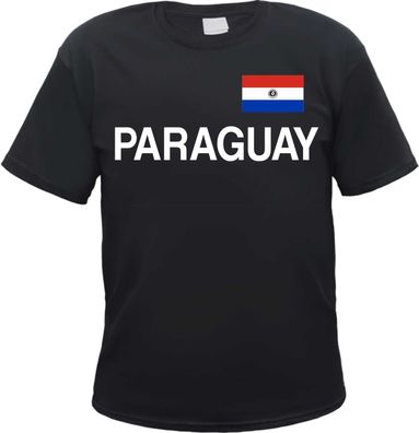 Paraguay Herren T-Shirt - Blockschrift mit Flagge - Tee Shirt Republica del Paraguay