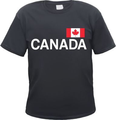 Canada Herren T-Shirt - Blockschrift mit Flagge - Tee Shirt