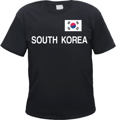 Südkorea Herren T-Shirt - Blockschrift mit Flagge - Tee Shirt Republik Korea Daeha...