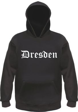 Dresden Kapuzensweatshirt - Altdeutsch bedruckt - Hoodie Kapuzenpullover