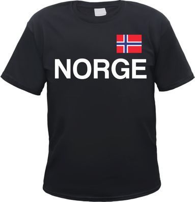 Norwegen Herren T-Shirt - Blockschrift mit Flagge - Tee Shirt