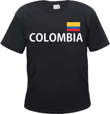 Colombia Herren T-Shirt - Blockschrift mit Flagge - Tee Shirt Kolumbien Republica ...