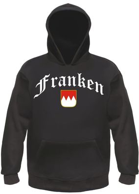 Franken Kapuzensweatshirt - Altdeutsch mit Wappen - Hoodie Kapuzenpullover