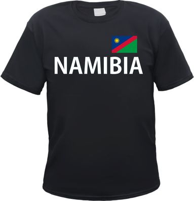Namibia Herren T-Shirt - Blockschrift mit Flagge - Tee Shirt