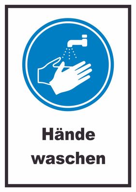 Hände waschen Schild