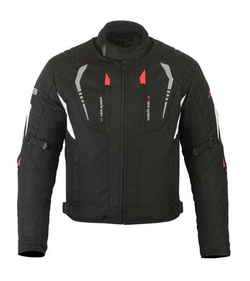 Motorradjacke, Schwarz/ Weiß Herren