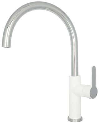 Spültischarmatur Küchenarmatur Wasserhahn Hochdruck in Chrom Weiß 184CP