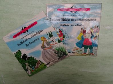 7" Tonbuch Philips Das kleine Mädchen mit den Schwefelhölzern Wolf und die 7 Geißlein