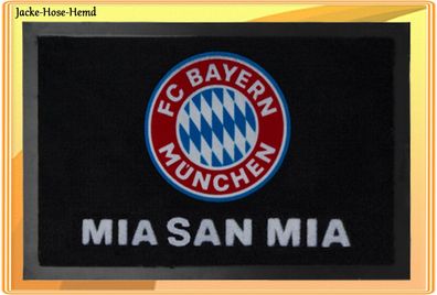 Fußmatte FC Bayern München MIA SAN MIA Teppich Schwarz Gr. 40x60cm