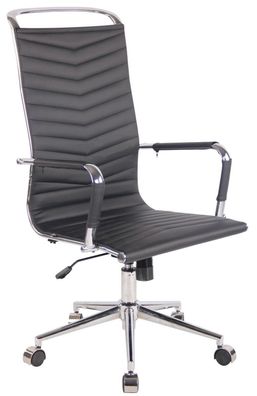 Bürostuhl Kunstleder schwarz hohe Rückenlehne Chefsessel Computerstuhl Drehstuhl