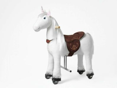 Mechanisches Reitpferd Pony auf Rollen Reitpony Einhorn S für Kinder 3-6J Neu