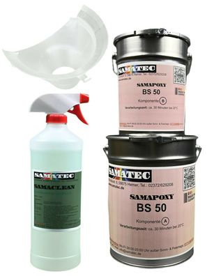 Epoxidharz Set SamaPoxy BS50 inkl. prakt. Ausgießer und Reiniger Gießharz