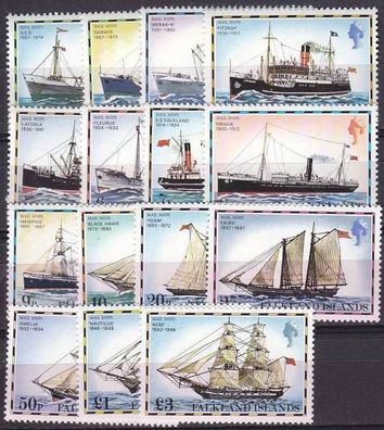 Falkland Islands [1978] MiNr 0255-69 II ( * */ mnh ) Schiffe