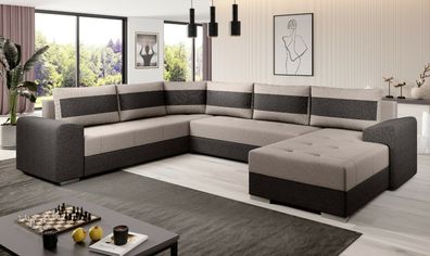 Couchgarnitur Sofa Couch Sofagarnitur CHIEF U mit Schlaffunktion Wohnlandschaft