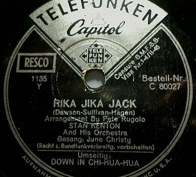 Stan Kenton & June Christy / The Pastels "Down In Chihuahua / Rika Jika Jack"