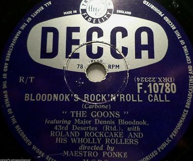 THE GOONS "Bloodnok´s Rock´n Roll Call / The Ying Tong Song" Decca 1956 78rpm
