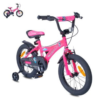 Byox Kinderfahrrad 16 Zoll Devil, Metallrahmen, Stützräder, Klingel, Reflektoren