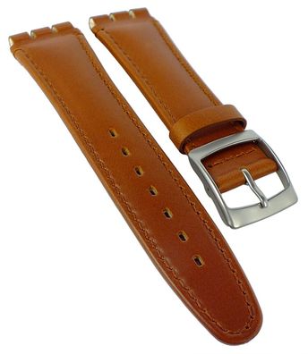 Minott Uhrenarmband Leder braun passend zu Swatch 19mm 23293S