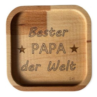 Holz-Untersetzer "Bester Papa" eckig