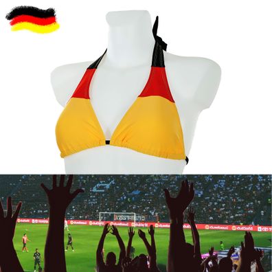 Bikini Oberteil onesize Deutschland breite Träger Triangel-Bikini Schwarz/ Rot/ Go