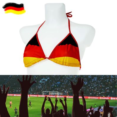 Bikini Oberteil onesize Deutschland schmale Träger Triangel-Bikini Schwarz/ Rot/ G