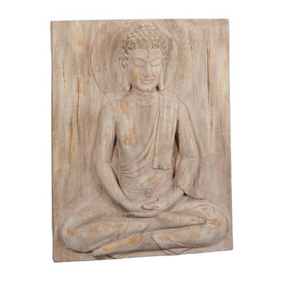 Buddha Wandbild 45 x 58 x 8,5 cm Magnesia