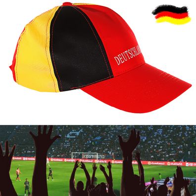 Basecap Deutschland Schildmütze onesize Fußball Schwarz/ Rot/ Gold Kappe Sonnensch