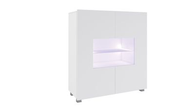 Kommode GRETA mit LED-Beleuchtung Modern Highboard Wohnzimmer Design Hochglanz !