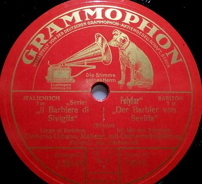 Umberto URBANO "Largo al factotum / Prolog" Grammophon 1927 78rpm 12"