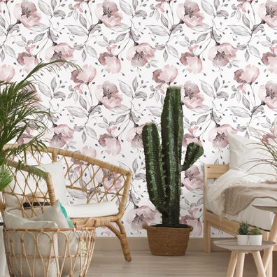 VLIES TAPETE Designtapete Blumen Rosen Blaetter Natur Pflanzen XXL 1519