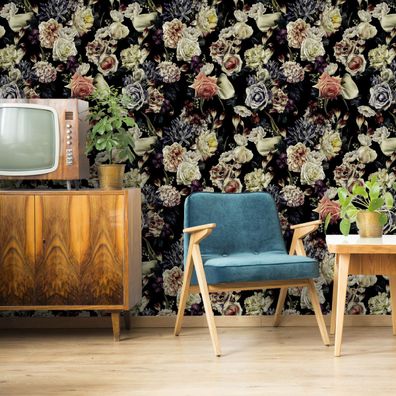 VLIES TAPETE Designtapete Blumen Rosen Blaetter Natur Pflanzen XXL 2103