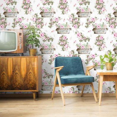 VLIES TAPETE Designtapete Blumen Rosen Blaetter Natur Pflanzen XXL 2418