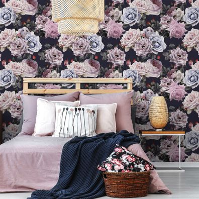 VLIES TAPETE Designtapete Blumen Rosen Blaetter Natur Pflanzen XXL 2038