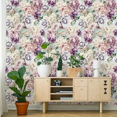 VLIES TAPETE Designtapete Blumen Rosen Blaetter Natur Pflanzen XXL 2053
