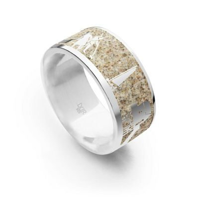 DUR Schmuck Ring ST. PETER ORDING Strandsand, Silber 925/ - rhodiniert (R5466)