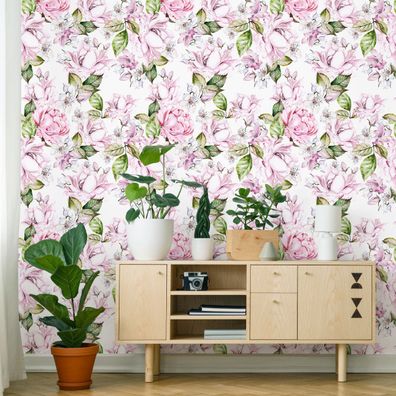 VLIES TAPETE Designtapete Blumen Rosen Blaetter Natur Pflanzen XXL 2582