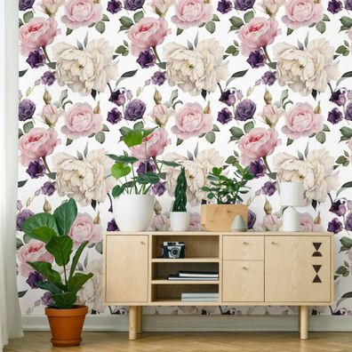 VLIES TAPETE Designtapete Blumen Rosen Blaetter Natur Pflanzen XXL 2927