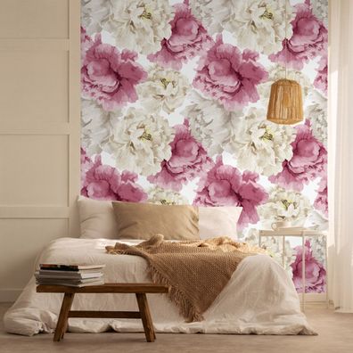 VLIES TAPETE Designtapete Blumen Rosen Blaetter Natur Pflanzen XXL 2787