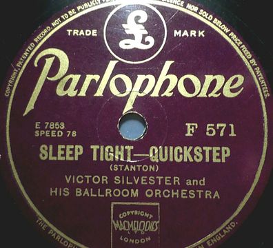 Victor Silvester "Sleep Tight / Music In May" Parlophone 1933 78rpm 10"