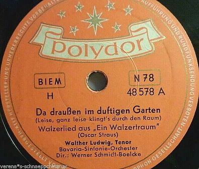 Walther LUDWIG, Tenor "Da draußen im duftigen Garten / Grüß mir mein Wien" 78rpm