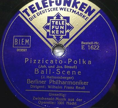 Wilhelm Franz REUß "Pizzicato / Zwischenakt-Musik aus 1001 Nacht" Telefunken 12"